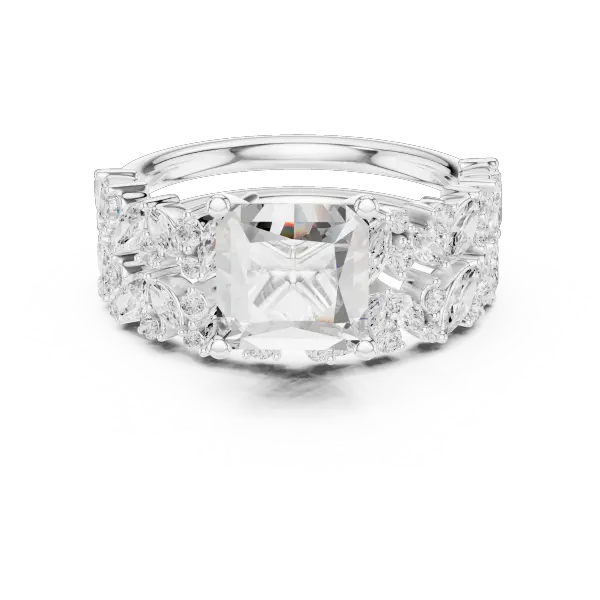3.70 Ct Moissanite Princess Cut 10K Yellow Gold Diamond Ring