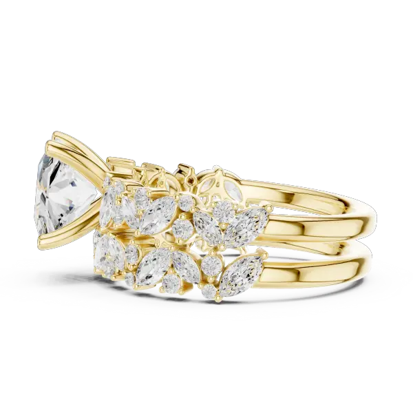 3.70 Ct Moissanite Princess Cut 10K Yellow Gold Diamond Ring