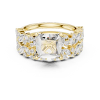 3.70 Ct Moissanite Princess Cut 10K Yellow Gold Diamond Ring