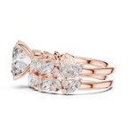Classic Rose Gold Lab Grown Radiant Diamond Engagement Ring With 10K WhiteGold