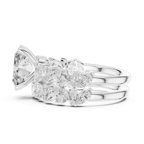 Classic Rose Gold Lab Grown Radiant Diamond Engagement Ring With 10K WhiteGold