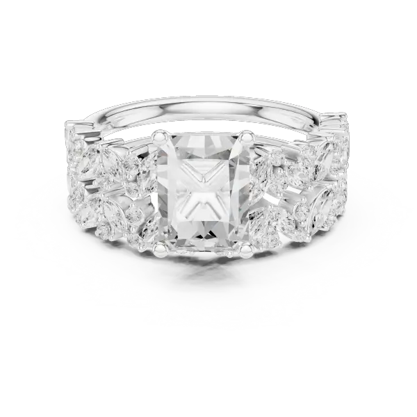 Classic Rose Gold Lab Grown Radiant Diamond Engagement Ring With 10K WhiteGold