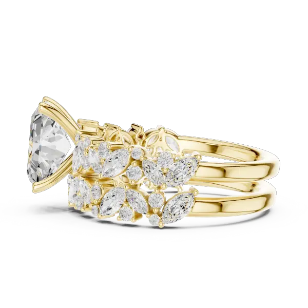 Classic Rose Gold Lab Grown Radiant Diamond Engagement Ring With 10K WhiteGold