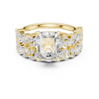 Classic Rose Gold Lab Grown Radiant Diamond Engagement Ring With 10K WhiteGold