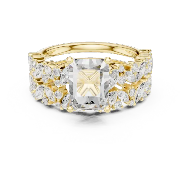 Classic Rose Gold Lab Grown Radiant Diamond Engagement Ring With 10K WhiteGold