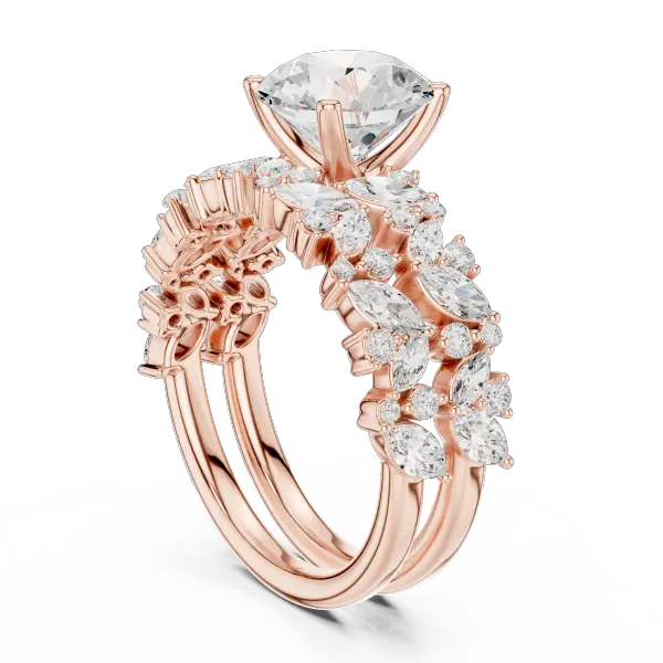 14K White Gold Lab-Grown Diamond Floral Ring