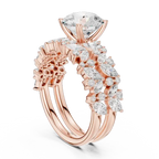 14K White Gold Lab-Grown Diamond Floral Ring
