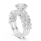 14K White Gold Lab-Grown Diamond Floral Ring