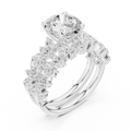 14K White Gold Lab-Grown Diamond Floral Ring