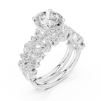 14K White Gold Lab-Grown Diamond Floral Ring