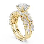 14K White Gold Lab-Grown Diamond Floral Ring