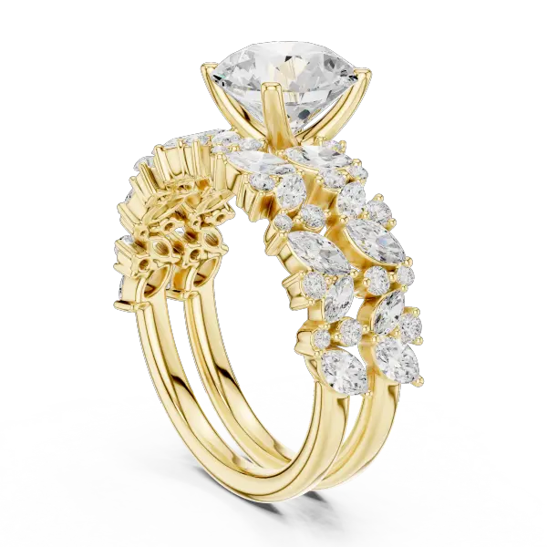 14K White Gold Lab-Grown Diamond Floral Ring