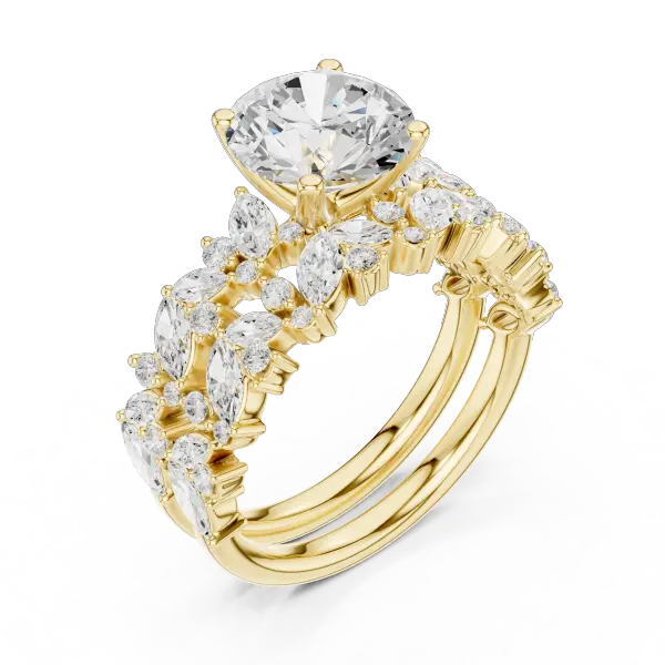 14K White Gold Lab-Grown Diamond Floral Ring
