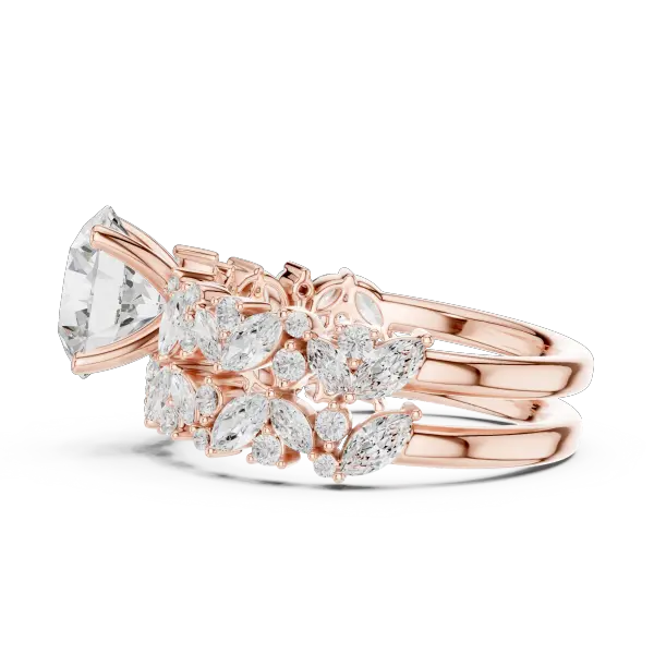 14K White Gold Lab-Grown Diamond Floral Ring