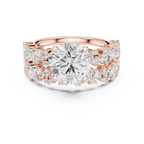 14K White Gold Lab-Grown Diamond Floral Ring
