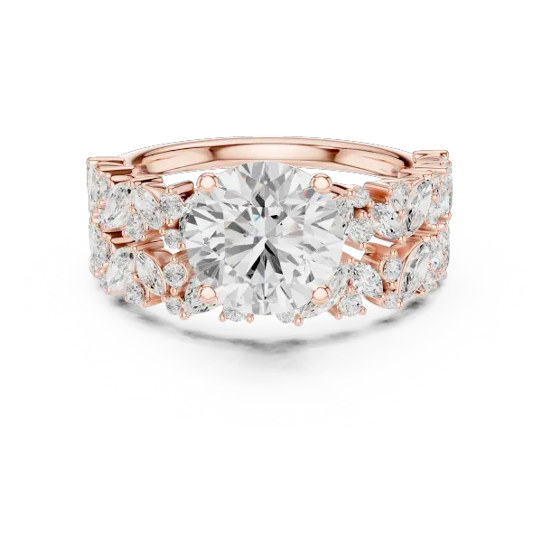 14K White Gold Lab-Grown Diamond Floral Ring