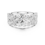 14K White Gold Lab-Grown Diamond Floral Ring