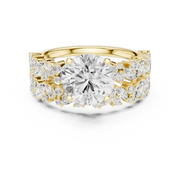 14K White Gold Lab-Grown Diamond Floral Ring