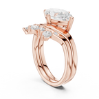 18K White Gold Contoured Band with Graduated Marquise Cluster Accents