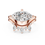 18K White Gold Contoured Band with Graduated Marquise Cluster Accents