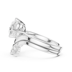 18K White Gold Contoured Band with Graduated Marquise Cluster Accents