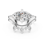 18K White Gold Contoured Band with Graduated Marquise Cluster Accents