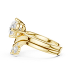 18K White Gold Contoured Band with Graduated Marquise Cluster Accents