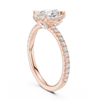 14K White Gold Pear-Shaped Lab Grown Diamond Halo Ring