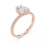 14K White Gold Pear-Shaped Lab Grown Diamond Halo Ring