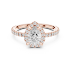 14K White Gold Pear-Shaped Lab Grown Diamond Halo Ring