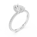 14K White Gold Pear-Shaped Lab Grown Diamond Halo Ring
