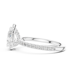 14K White Gold Pear-Shaped Lab Grown Diamond Halo Ring