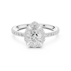 14K White Gold Pear-Shaped Lab Grown Diamond Halo Ring