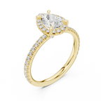 14K White Gold Pear-Shaped Lab Grown Diamond Halo Ring