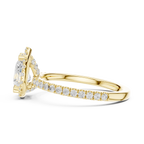 14K White Gold Pear-Shaped Lab Grown Diamond Halo Ring
