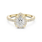 14K White Gold Pear-Shaped Lab Grown Diamond Halo Ring