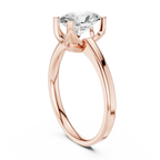 10K White Gold Oval Moissanite Diamond Compass Solitaire Ring