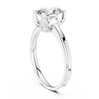 10K White Gold Oval Moissanite Diamond Compass Solitaire Ring