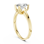 10K White Gold Oval Moissanite Diamond Compass Solitaire Ring