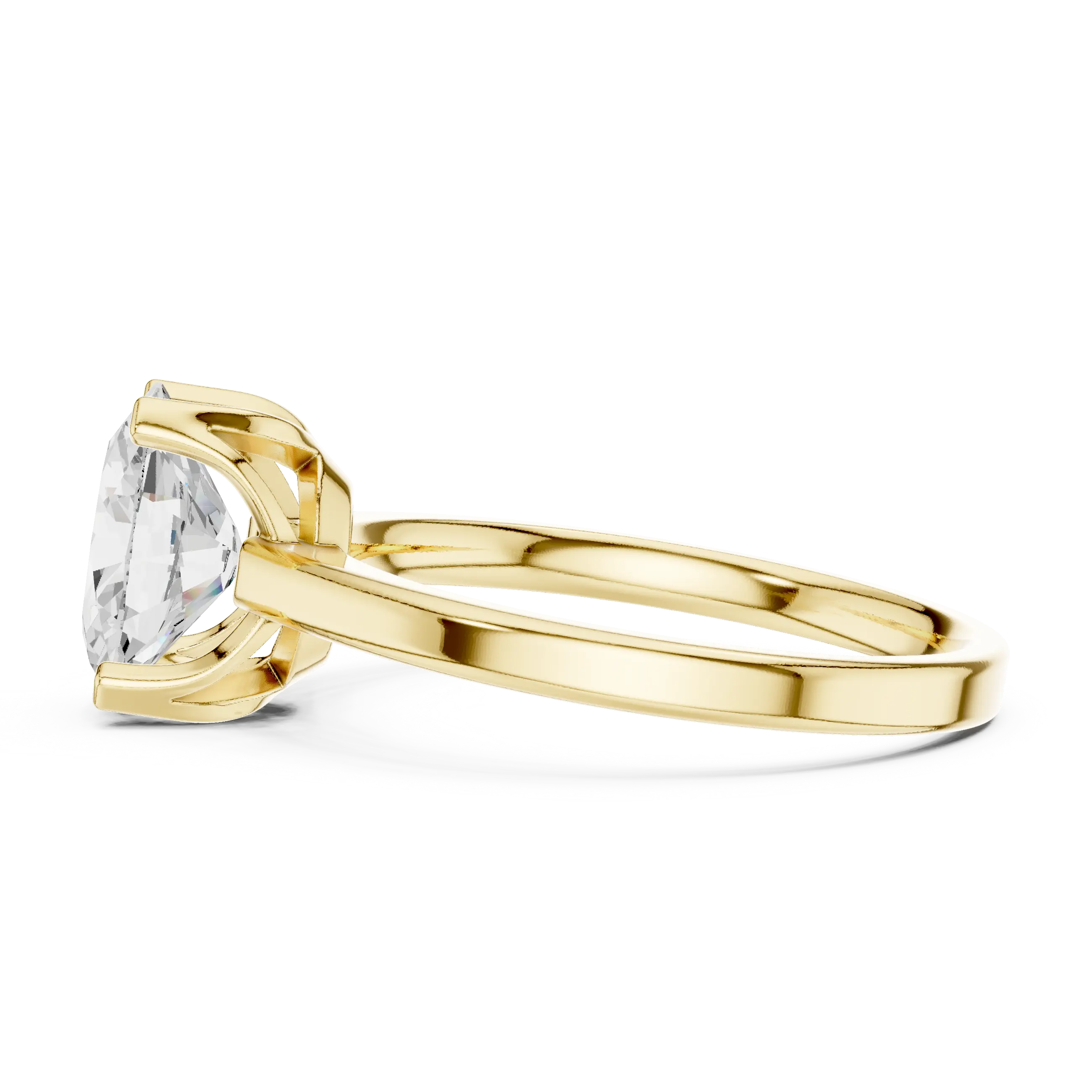 10K White Gold Oval Moissanite Diamond Compass Solitaire Ring