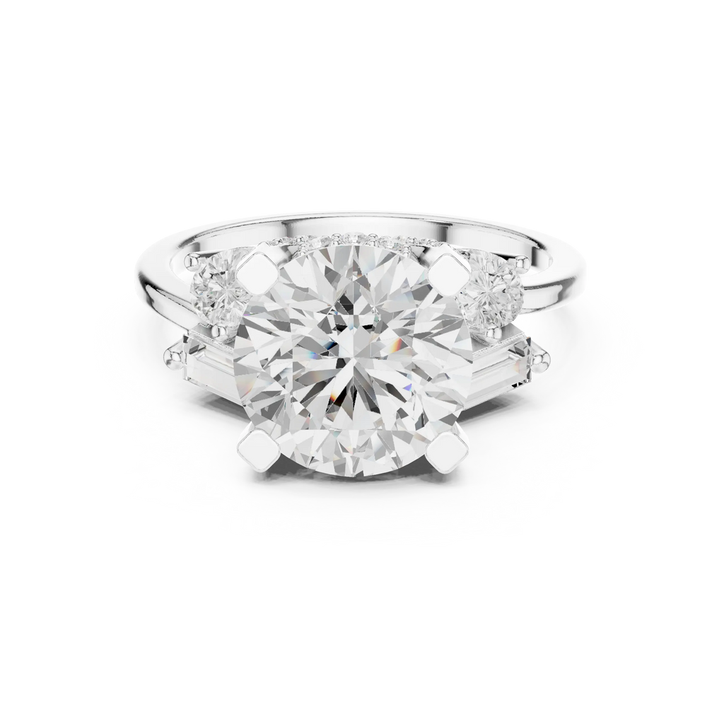 18K White Gold Round Brilliant Multi-Stone Statement Ring