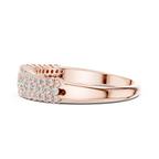 10K White Gold Three-Row Pavé Diamond Anniversary Band