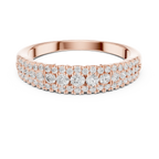 10K White Gold Three-Row Pavé Diamond Anniversary Band