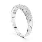 10K White Gold Three-Row Pavé Diamond Anniversary Band