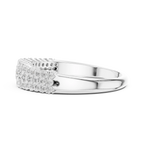 10K White Gold Three-Row Pavé Diamond Anniversary Band