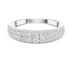 10K White Gold Three-Row Pavé Diamond Anniversary Band