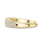 10K White Gold Three-Row Pavé Diamond Anniversary Band