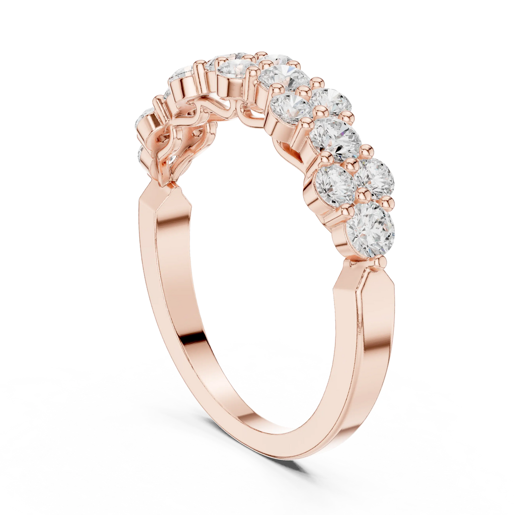18K White Gold Five-Stone Round Diamond Anniversary Band