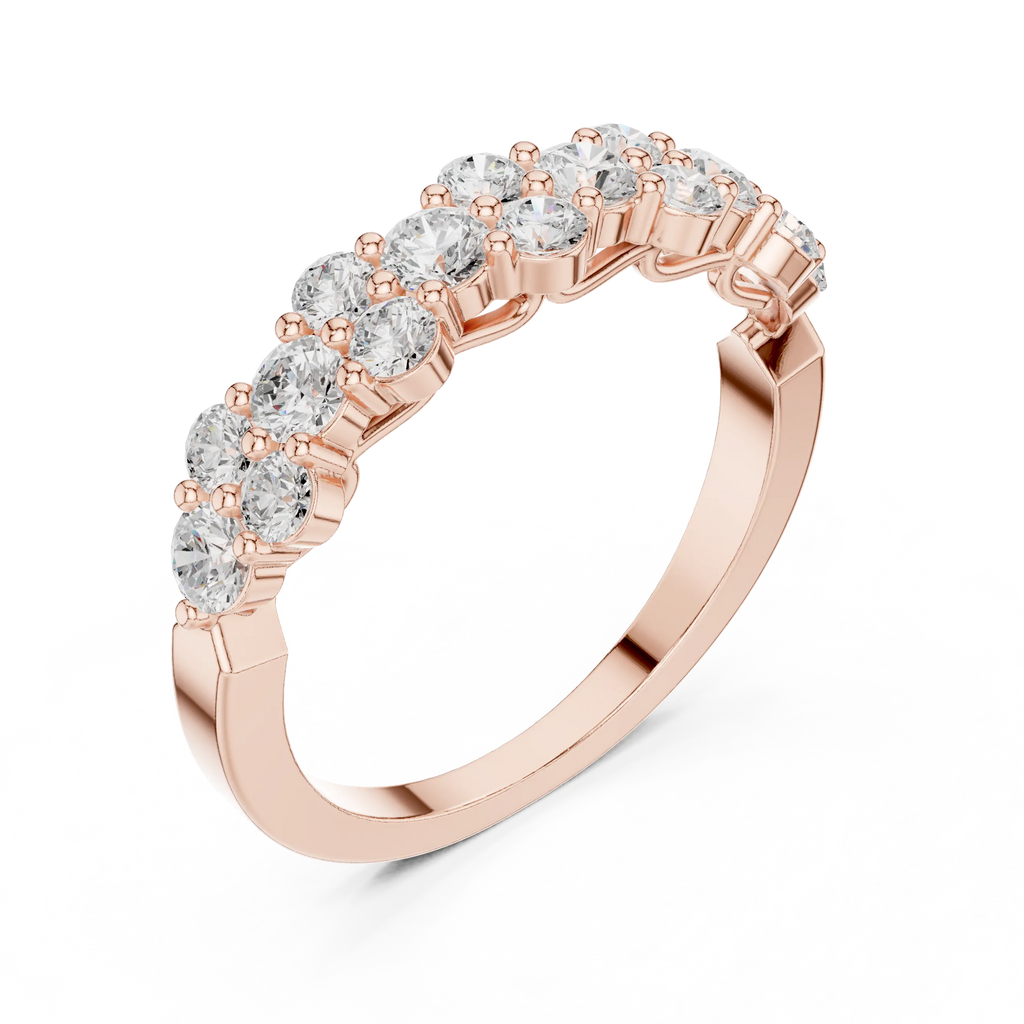 18K White Gold Five-Stone Round Diamond Anniversary Band