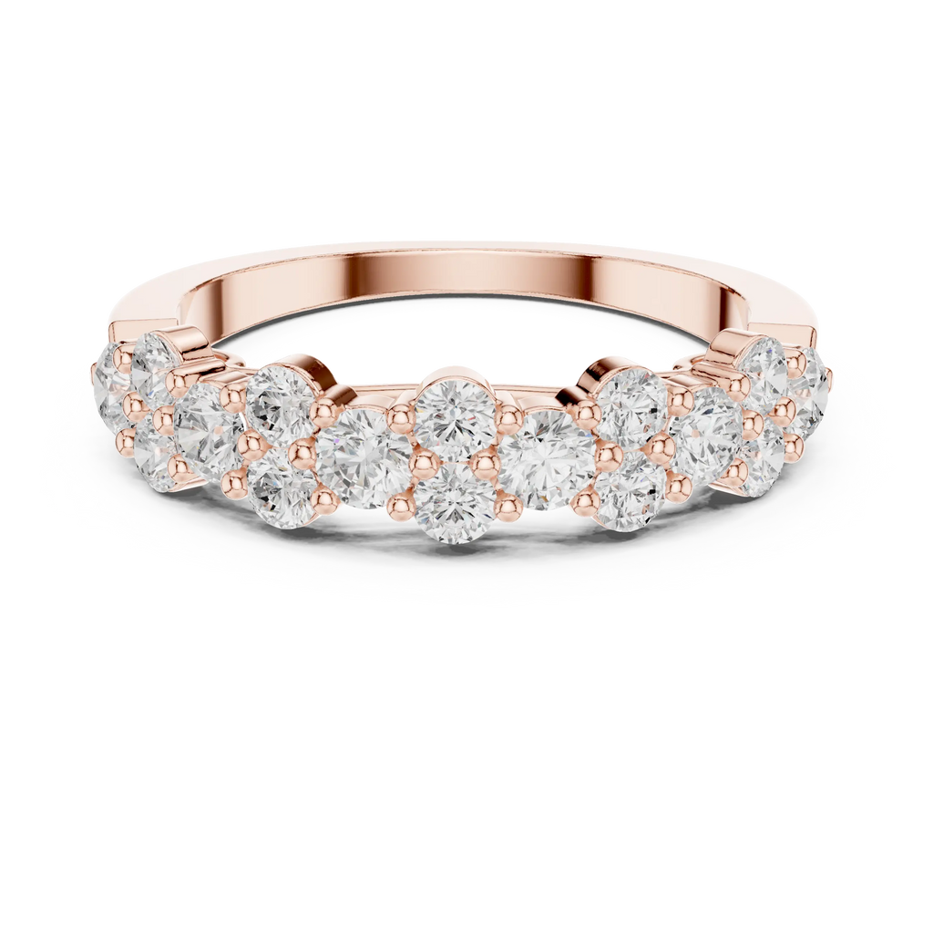 18K White Gold Five-Stone Round Diamond Anniversary Band